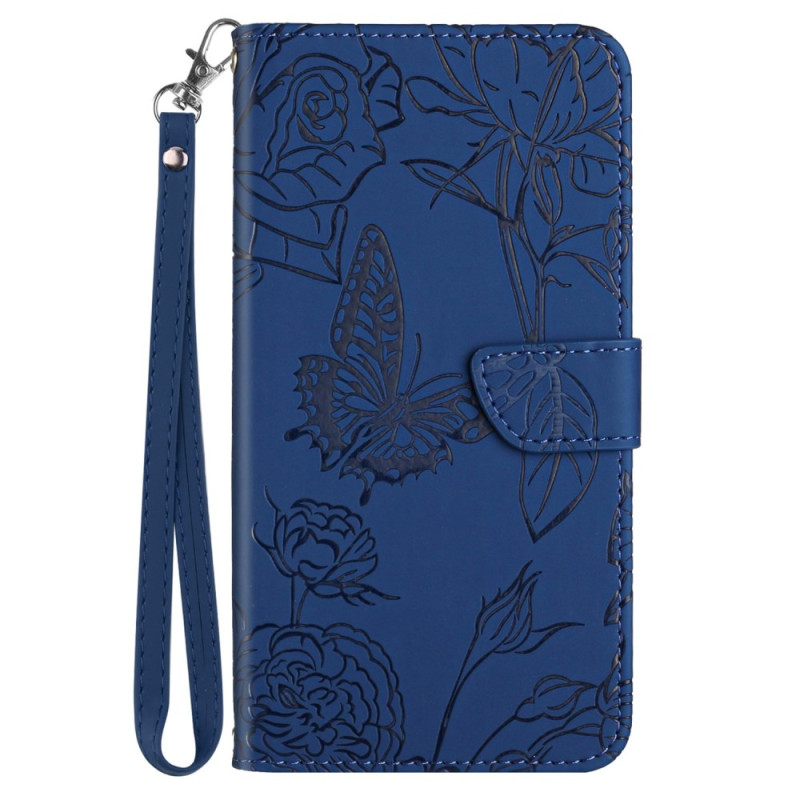 Funda iPhone 16 Plus Print Mariposas con Lanyard