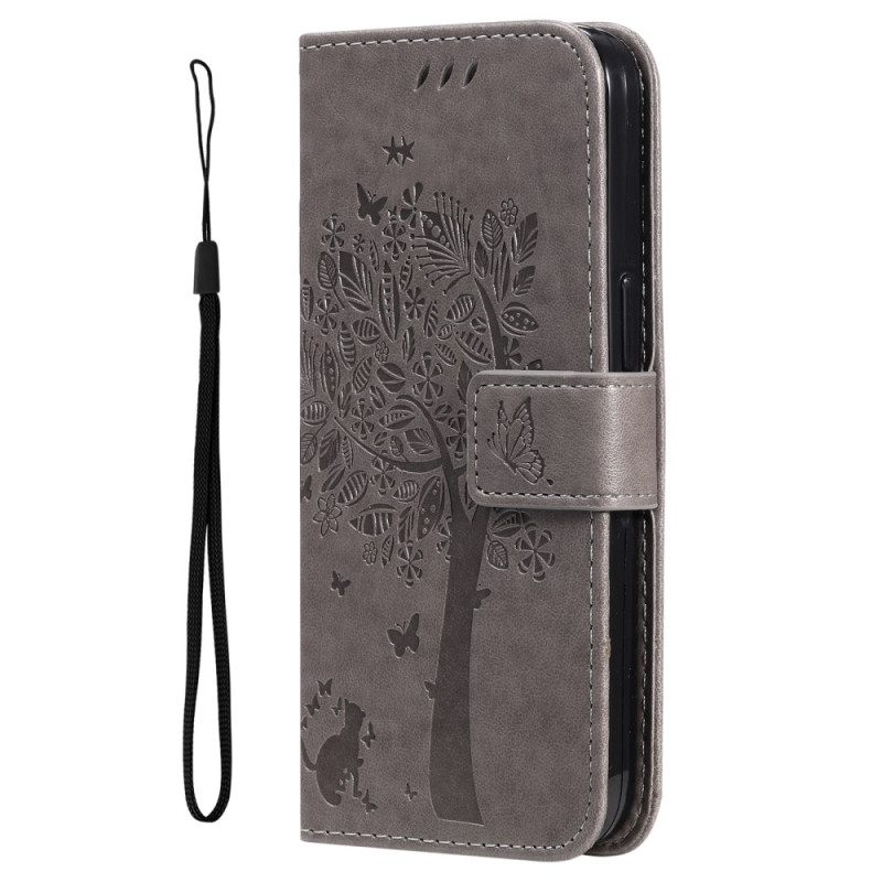 Funda iPhone 16 Plus Gato y Cordón Árbol