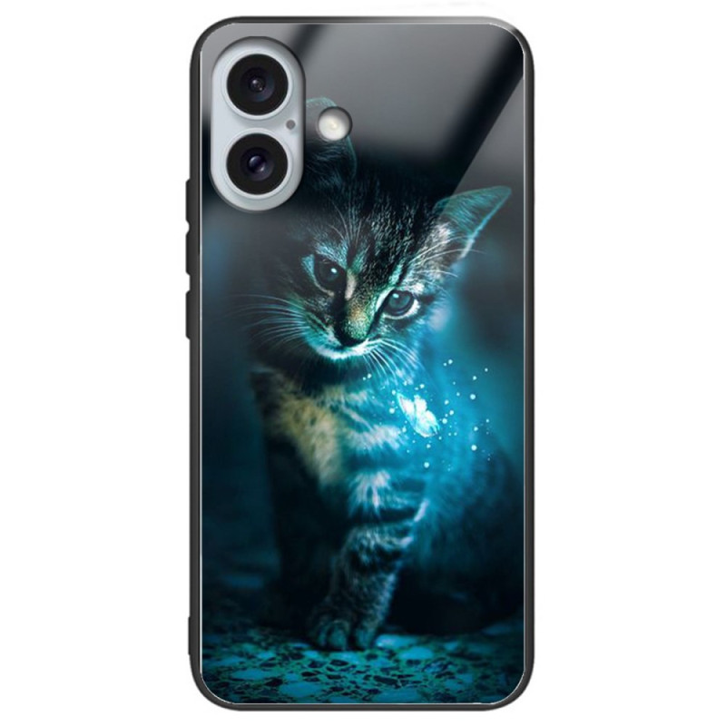 Funda iPhone 16 Plus Cristal Templado Gato