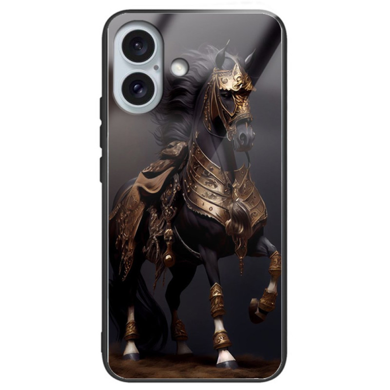 Funda iPhone 16 Plus Cristal Templado Caballo Enmascarado