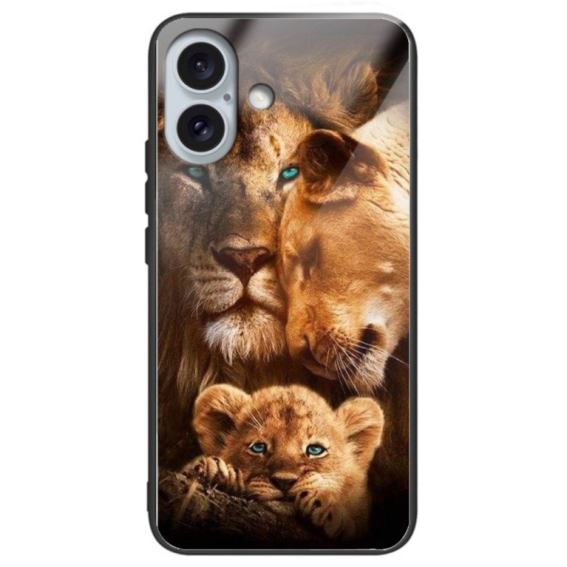 Funda iPhone 16 Plus Cristal Templado Leones