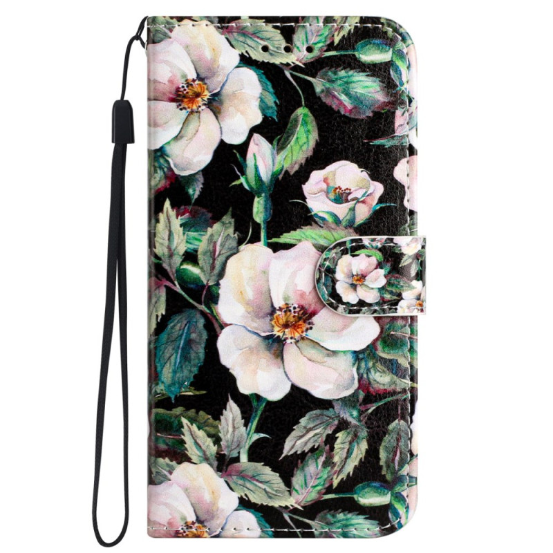 Funda iPhone 16 Pro Magnolias con cordón de seguridad