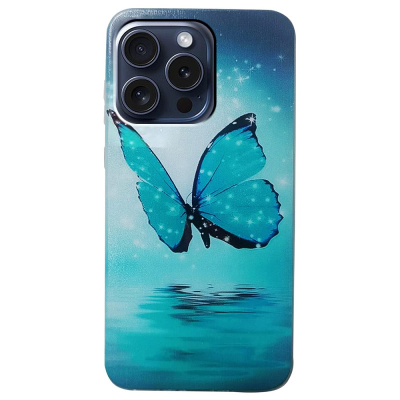 Funda iPhone 16 Pro Mariposa Azul