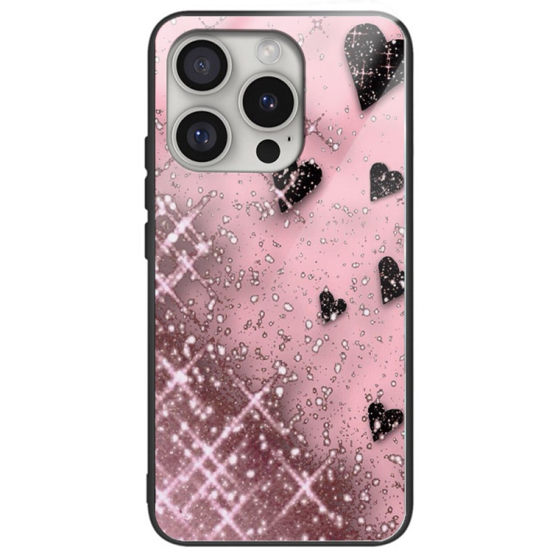 Fundas iPhone 16 Pro Corazones de cristal templado