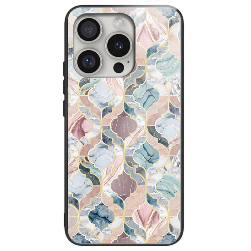 iPhone 16 Pro Tile Marble Funda de cristal templado