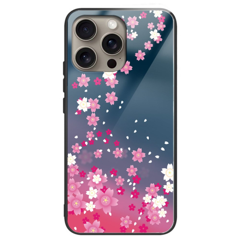 Funda iPhone 16 Pro Toughened Glass Rosa Flores