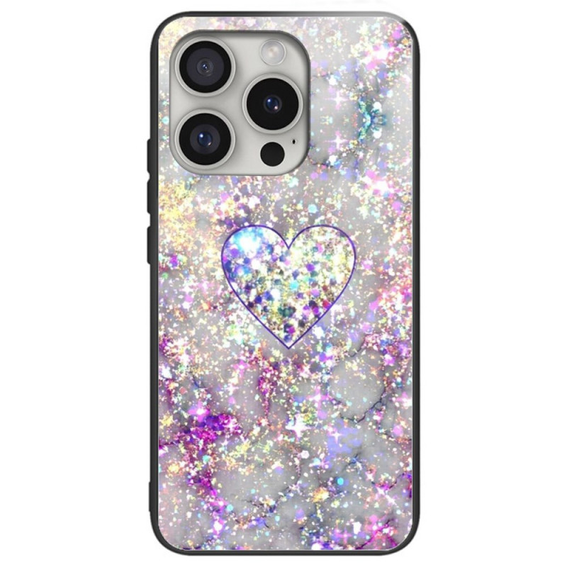 Funda Corazón Brillante Cristal Duro iPhone 16 Pro