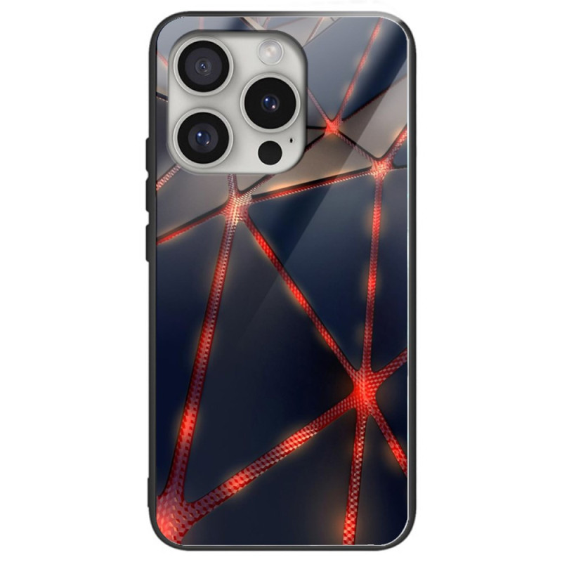 Funda iPhone 16 Pro Cristal Templado Líneas Rojas