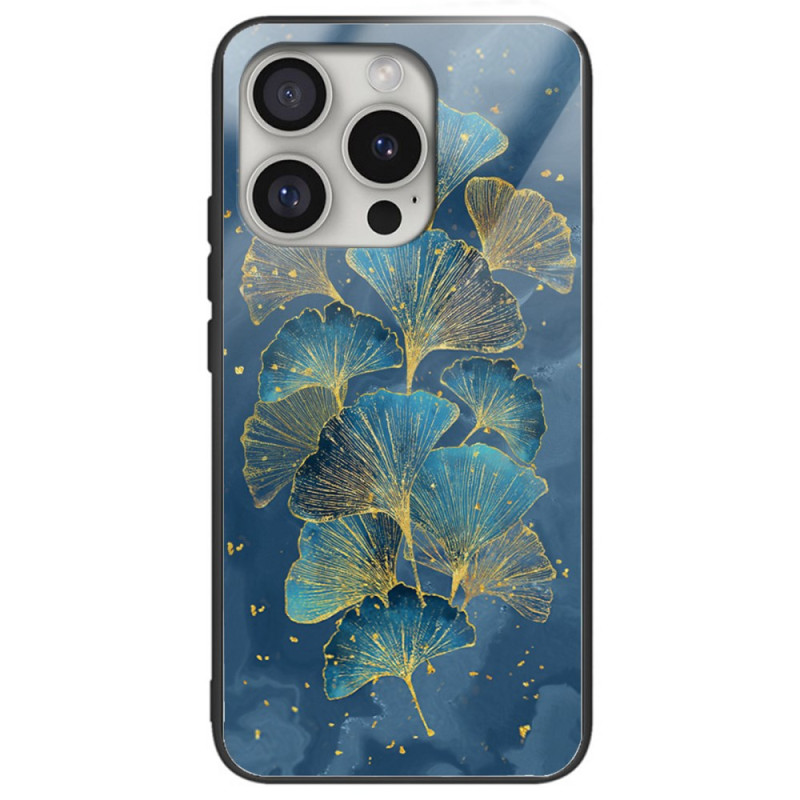 Funda iPhone 16 Pro Cristal Templado Hojas de Ginkgo