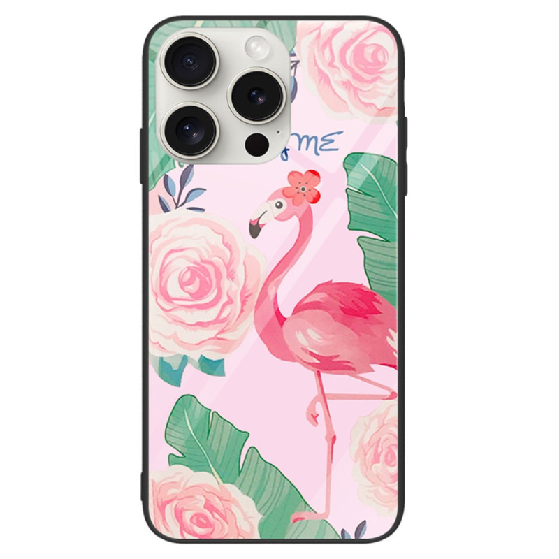 Funda iPhone 16 Pro Cristal Templado Rosa Flamingo