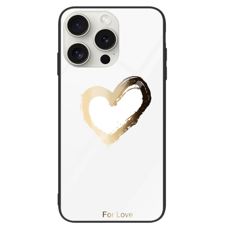 iPhone 16 Pro Hard Funda
 Corazón de oro sobre fondo blanco