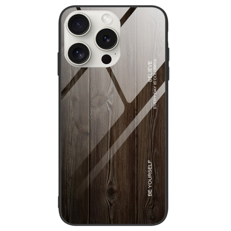 Funda iPhone 16 Pro Cristal Templado Fibra de Madera