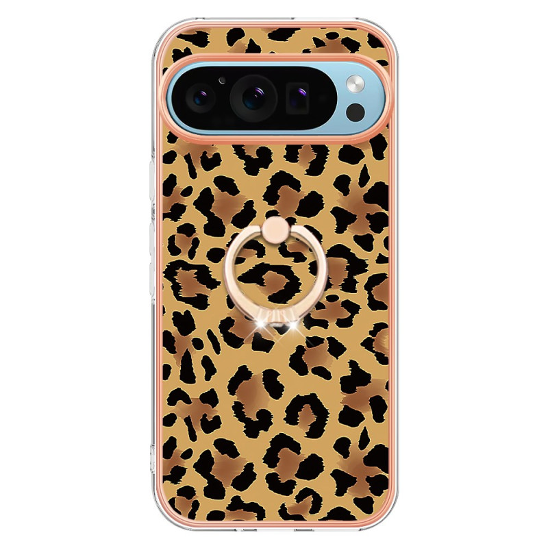 Funda Google Pixel 9 / Pixel 9 Pro Anillo de soporte con estampado de leopardo