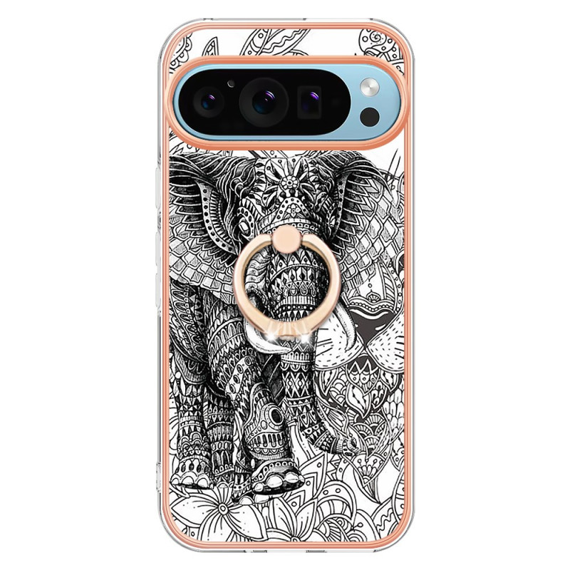 Funda Google Pixel 9 / Pixel 9 Pro Anillo de soporte tótem elefante