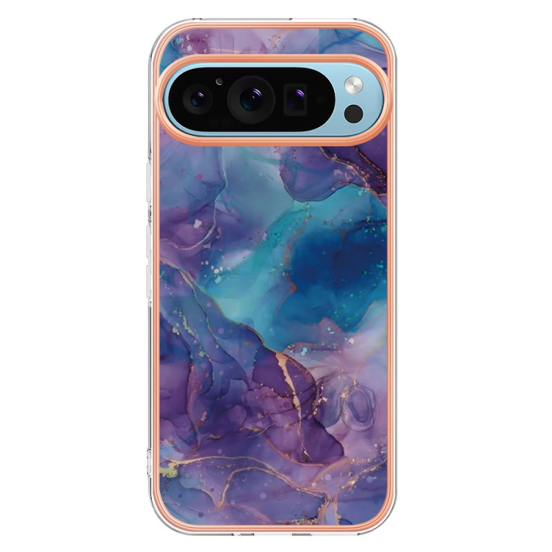 Funda Google Pixel 9 / Pixel 9 Pro Anillo de soporte con decoración de mármol