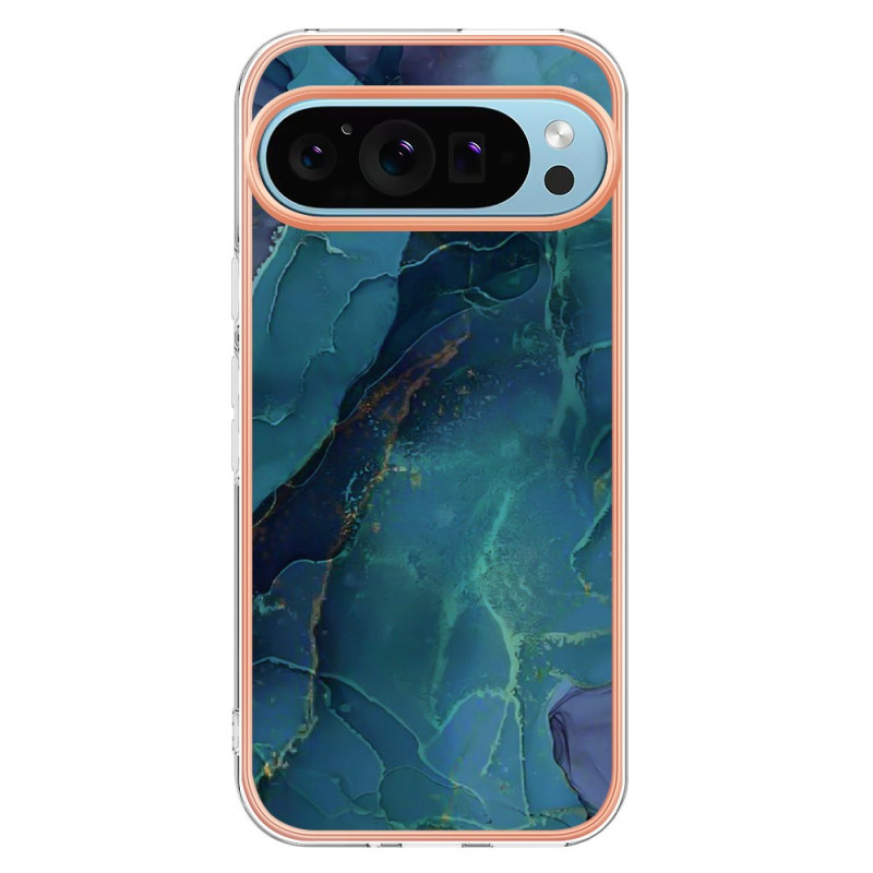 Funda Google Pixel 9 / Pixel 9 Pro Anillo de soporte con decoración de mármol