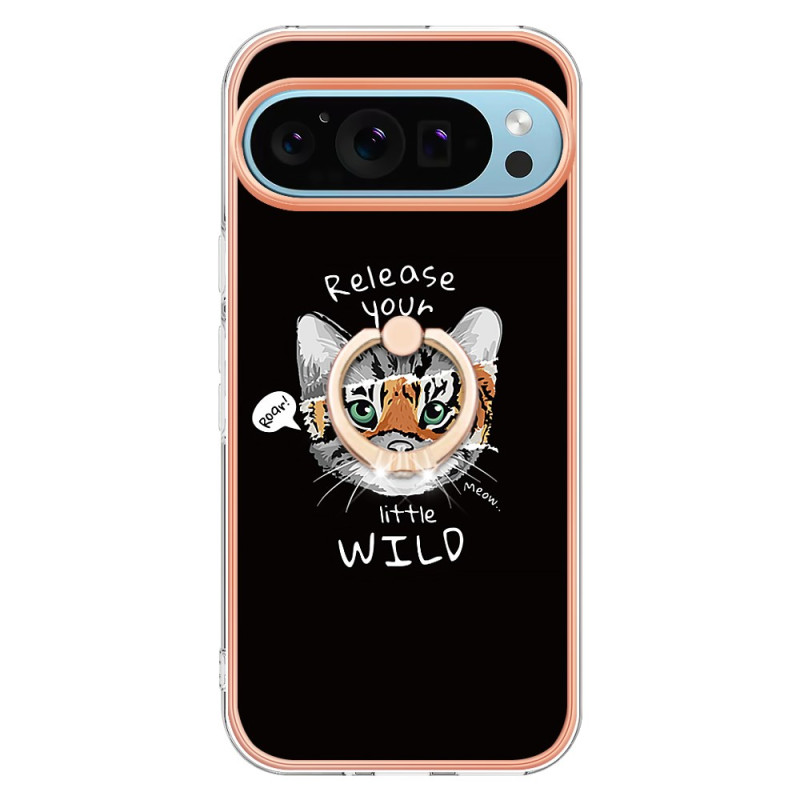 Google Pixel 9 Pro XL Funda Gato / Tigre Anillo de Apoyo