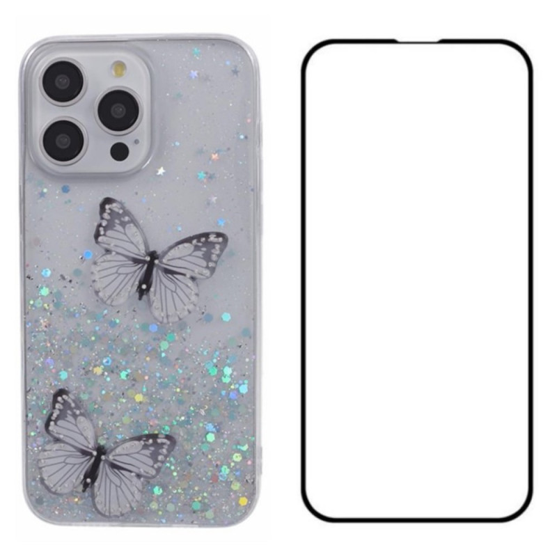 Funda iPhone 16 Pro Protector de Pantalla Serie Glitter WANLONFENG