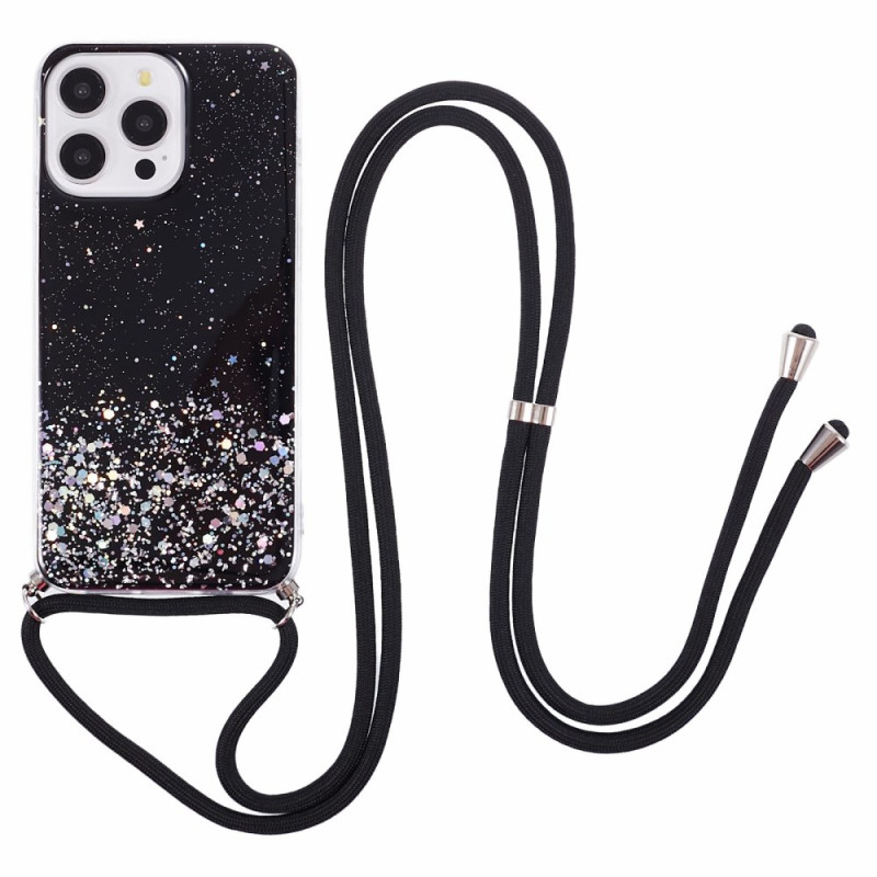 Funda con cordón iPhone 16 Pro Glitter