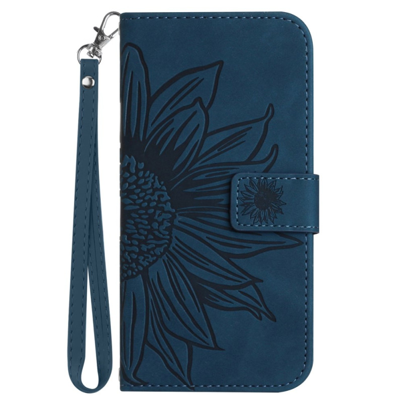 Funda de cordón con estampado de girasoles para iPhone 16 Pro