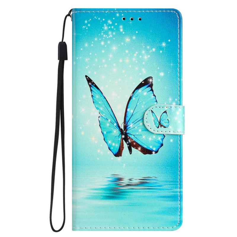 Funda iPhone 16 Pro Max Azul Mariposa Colgante
 de Agua