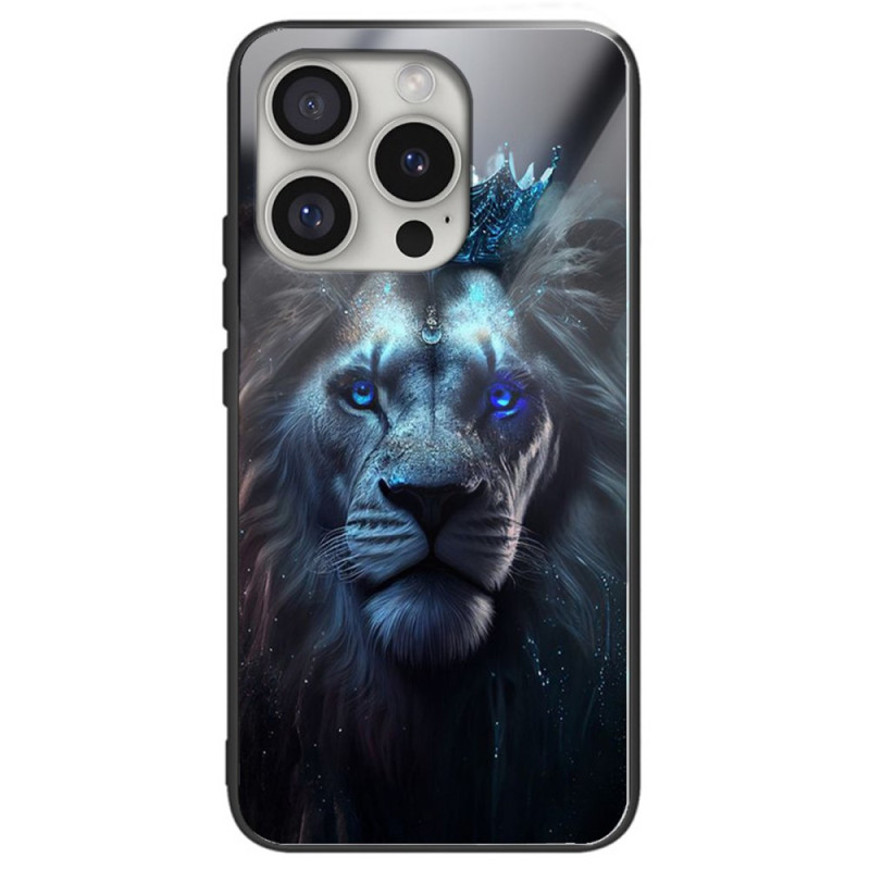 Teléfono 16 Pro Max León Azul Funda de cristal templado
