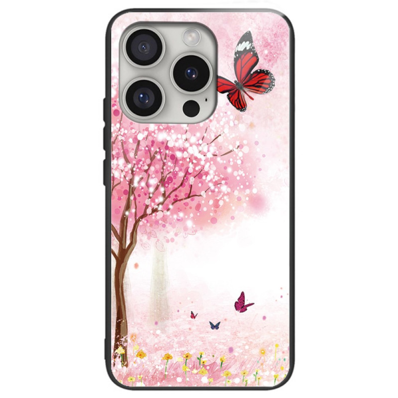 Funda iPhone 16 Pro Max Cristal Templado Flores de Cerezo