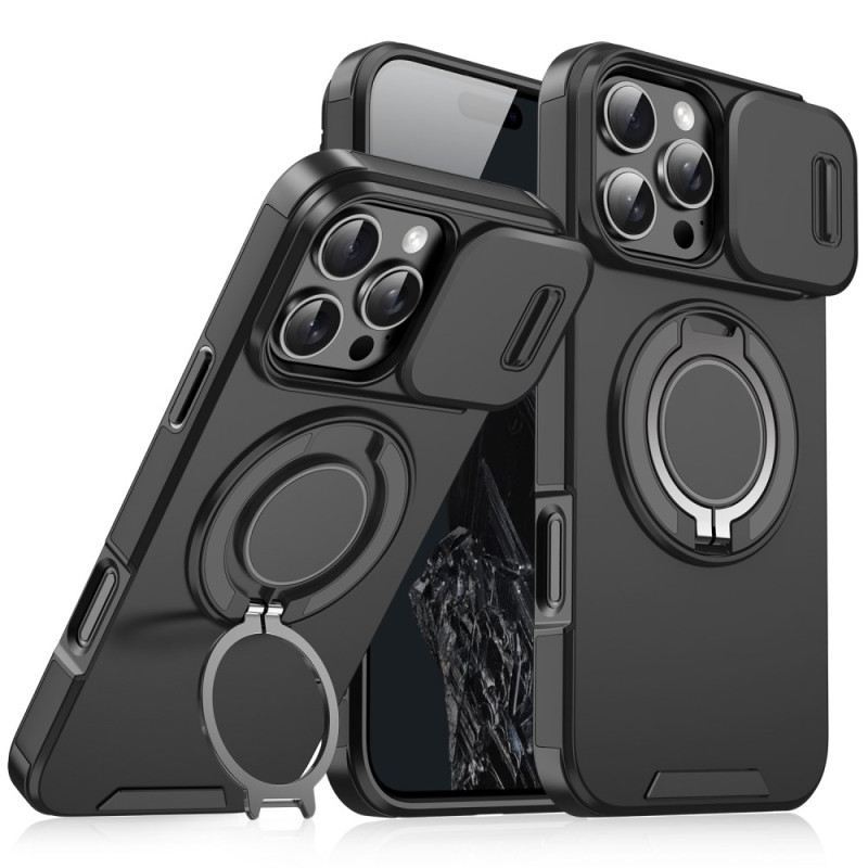 Funda magnética para el iPhone 16 Pro Max con protección para el objetivo y soporte para el anillo