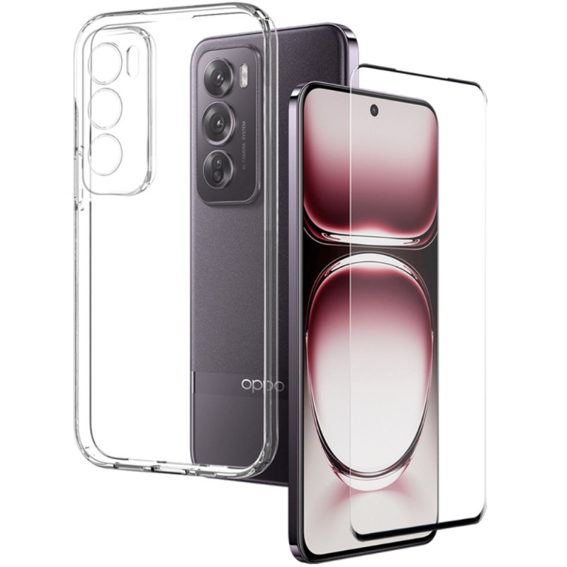 Oppo Reno 12 Pro 5G Funda Transparente con Protector de Pantalla Incurvado NORTHJO