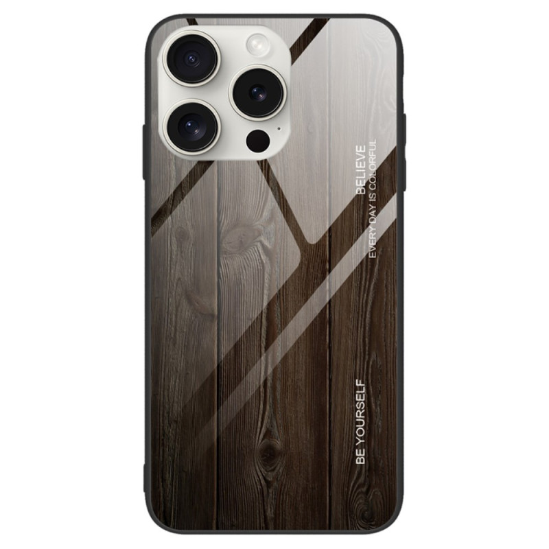 Funda iPhone 16 Pro Max Cristal Templado Madera