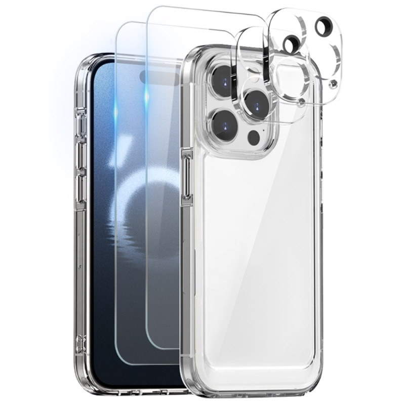 Funda transparente para iPhone 16 Pro Max con 2 protectores de pantalla y 2 parasoles NORTHJO