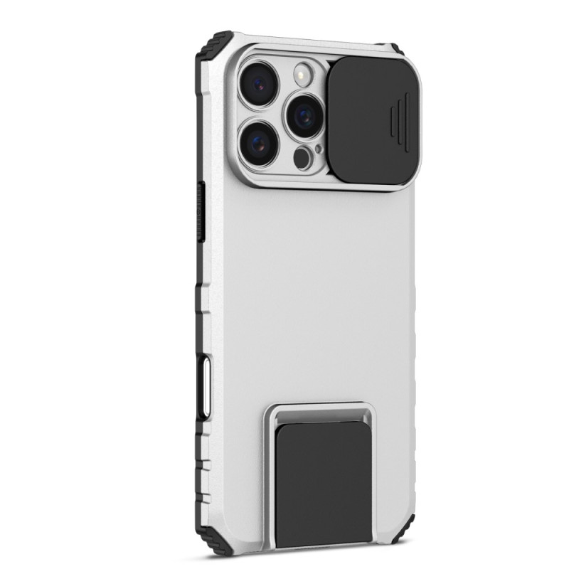 Funda para iPhone 16 Pro Max con cámara deslizante y soporte