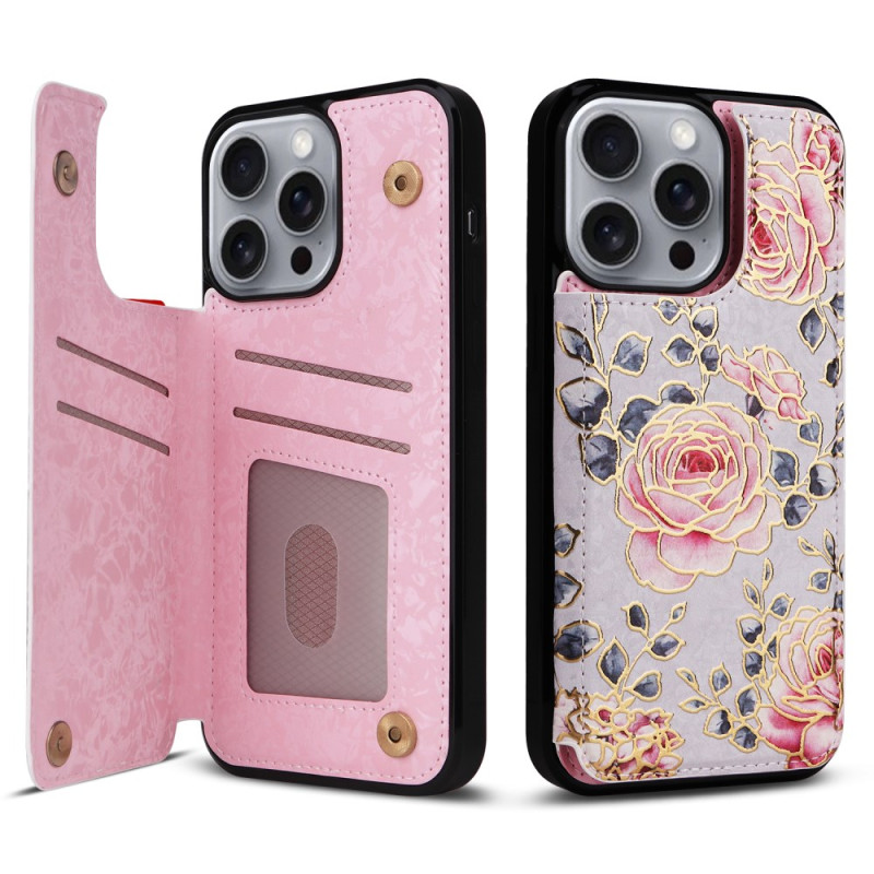 Funda iPhone 16 Pro Max RFID Blocking Card Funda
 Floral