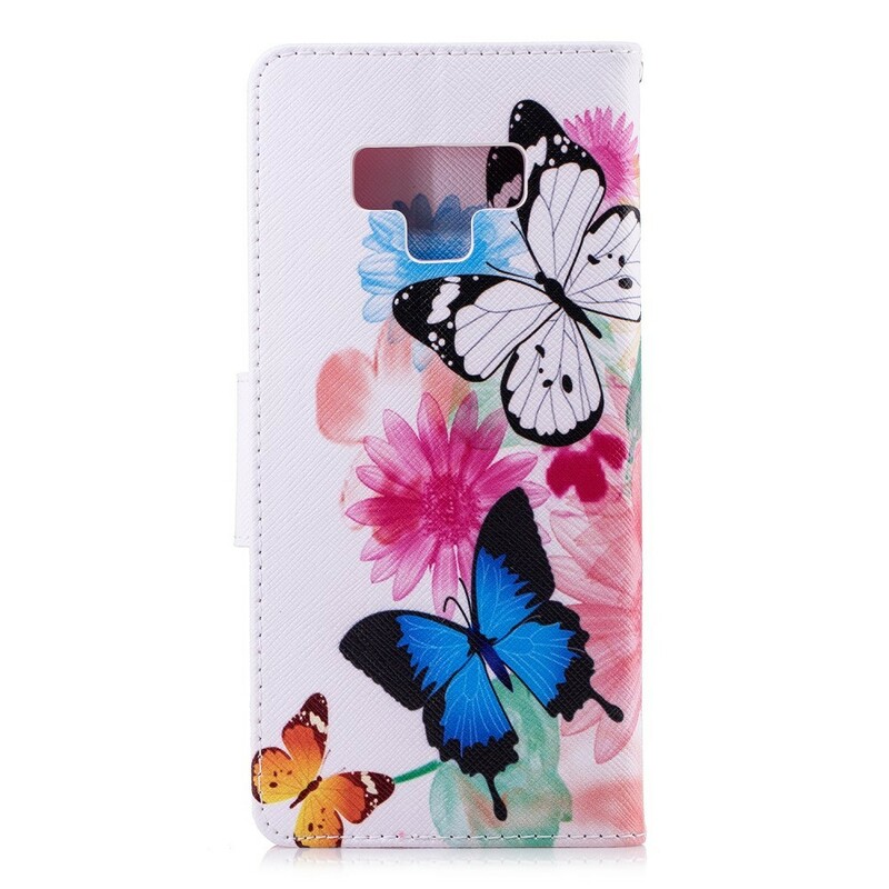 Funda Samsung Galaxy Note 9 pintada con mariposas y flores