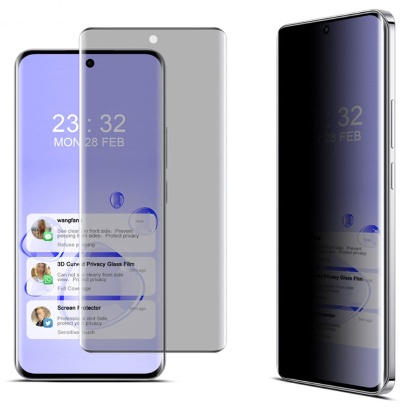 Anti-Espion Protección de cristal templado
 para Oppo Reno 12 5G Display