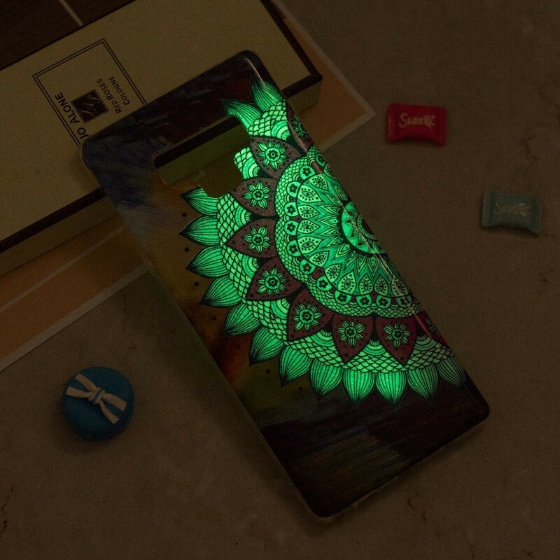 Funda Samsung Galaxy Note 9 Búho Mandala Fluorescente
