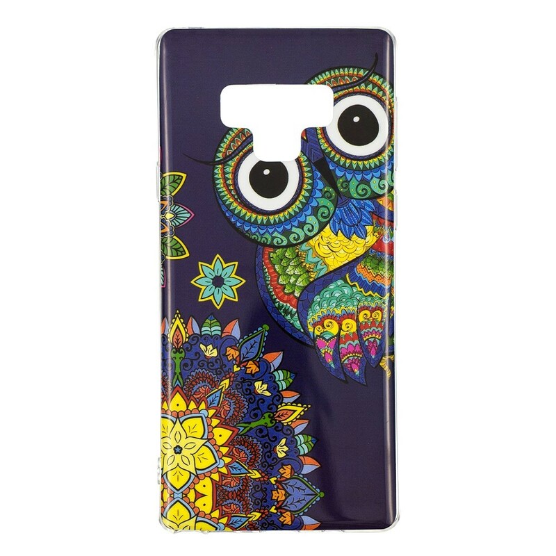 Funda Samsung Galaxy Note 9 Búho Mandala Fluorescente