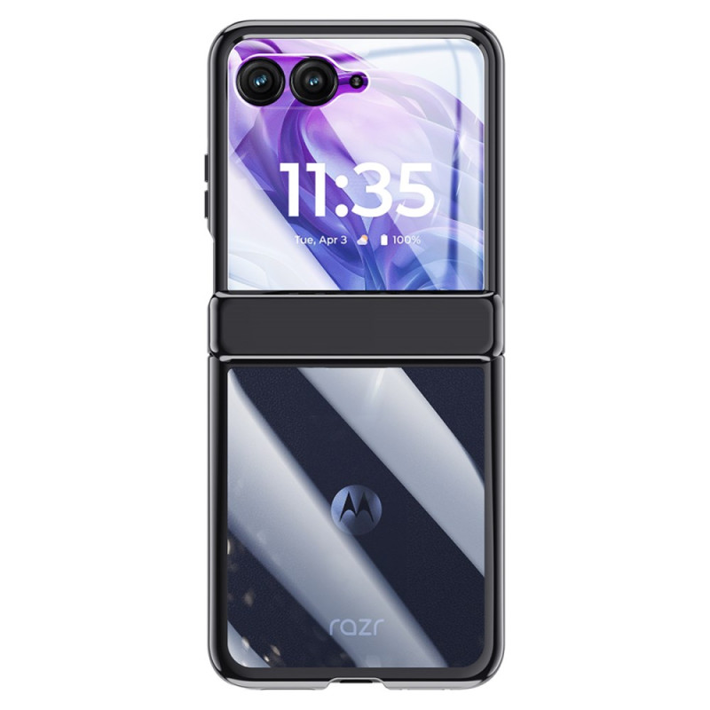 Funda protectora de bisagra y pantalla trasera ultra transparente para Motorola Razr 50