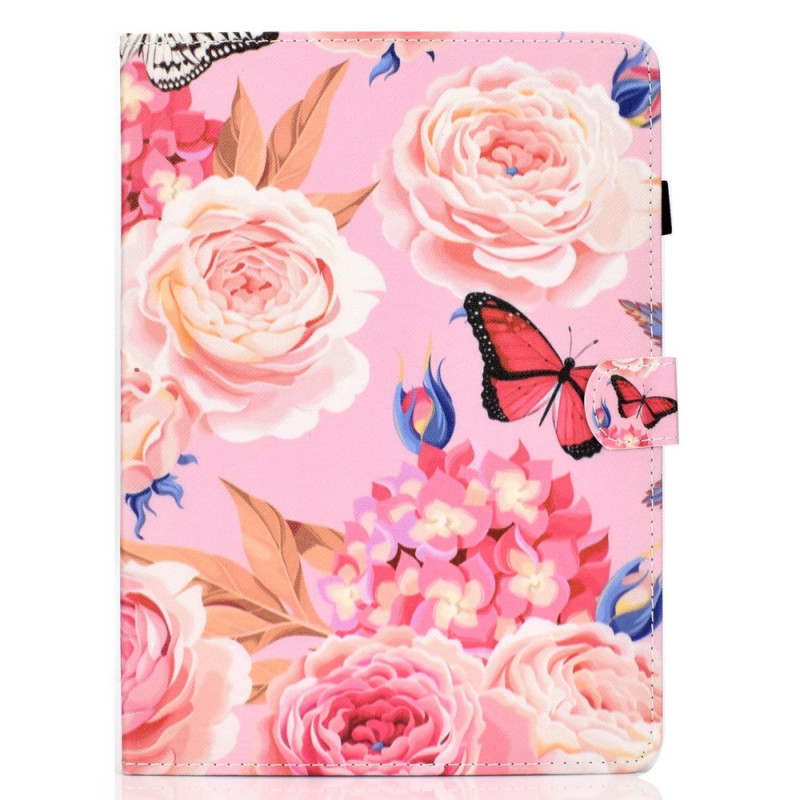 Funda iPad Air 11 (2024)/Air (2022) (2020)/ Pro 11 Flores Rosas y Mariposas