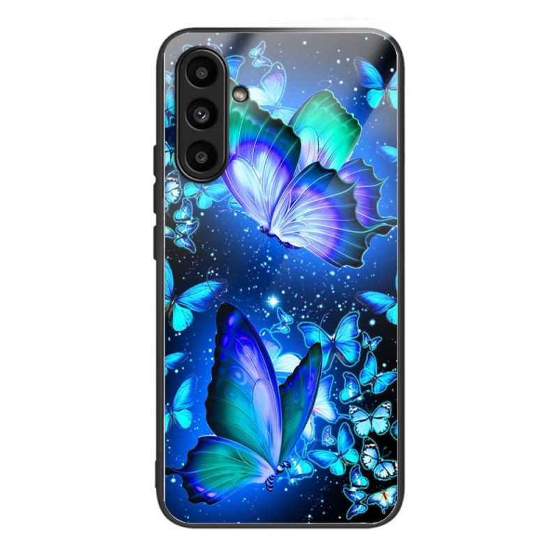 Samsung Galaxy A24 4G Funda de Vidrio Templado Mariposas Azules