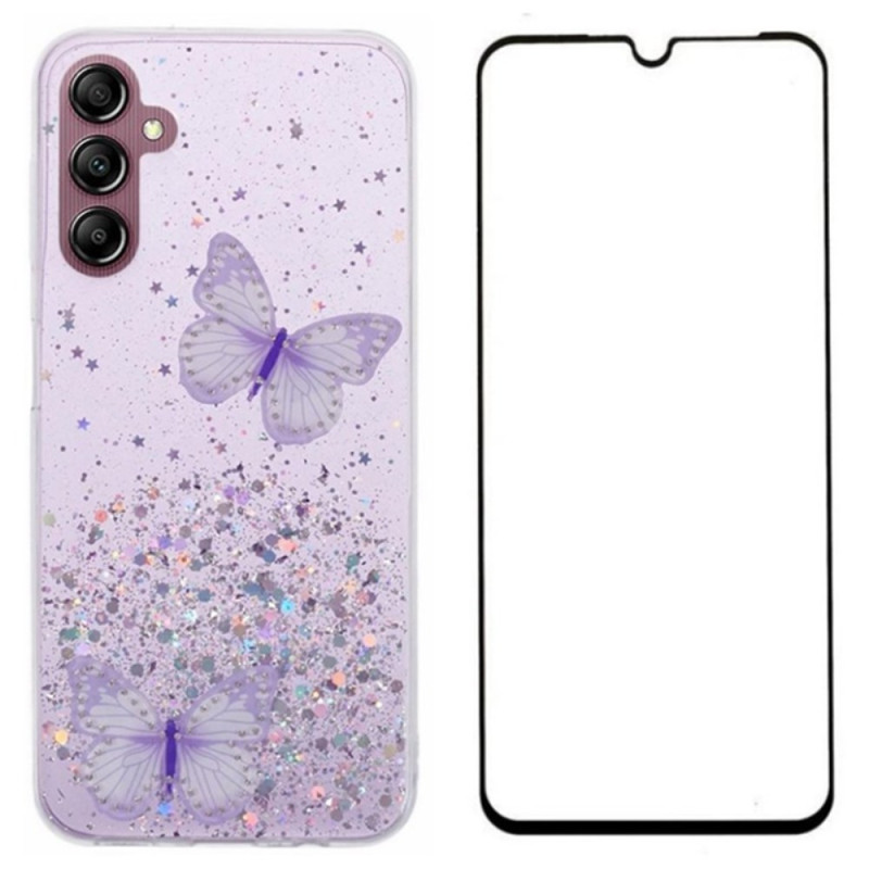 Funda protectora Samsung Galaxy A24 4G Cristal templado decorado con mariposas