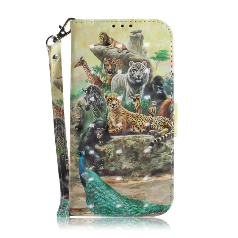 Funda Nokia C32 Safari Animales con Colgante
