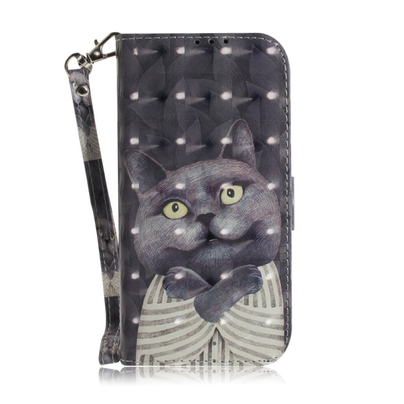 Funda Nokia C32 Cat Gris con Colgante
