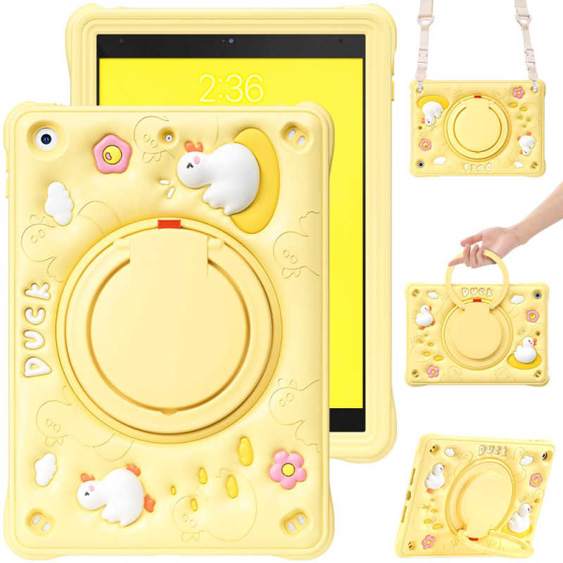 Coque iPad 10.2" (2021) (2020) (2019) Kids Support et Bandoulière Canard