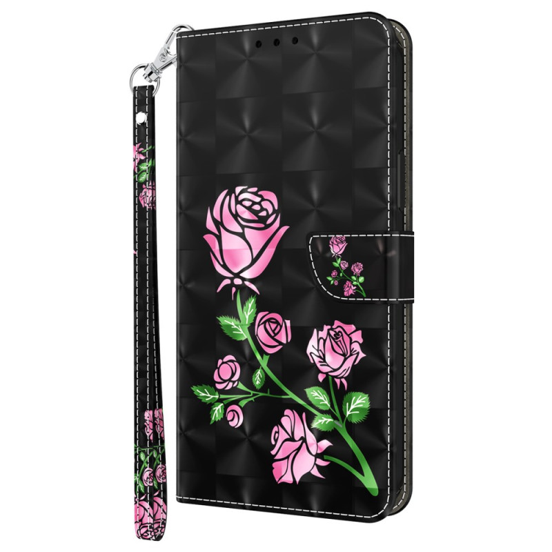 Housse Samsung Galaxy A16 Fleurs Roses à Lanière