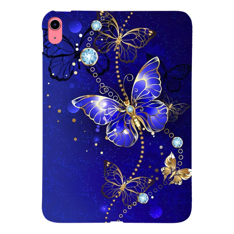 Funda iPad 10.9 (2022) Mariposas Azul y Oro