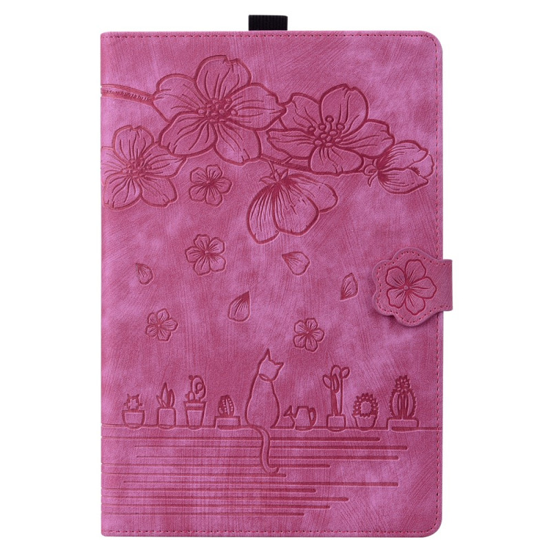 Xiaomi Redmi Pad SE 8.7 4G Funda Flor de Cerezo y Gato