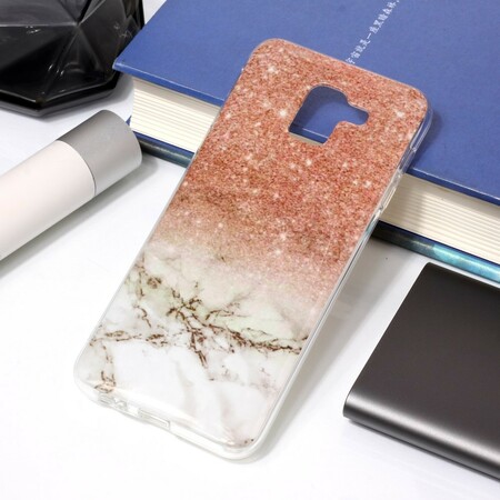 Funda de mármol con purpurina para el Samsung Galaxy J6