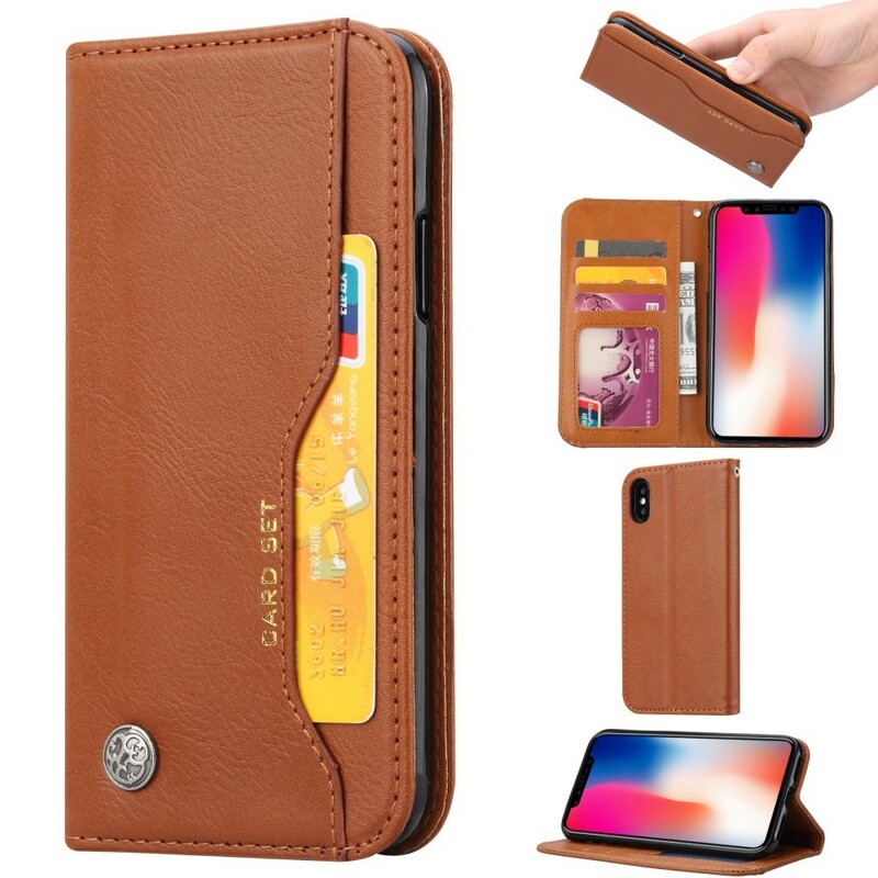 Funda Flip Cover iPhone XS Max Leatherette Card Funda