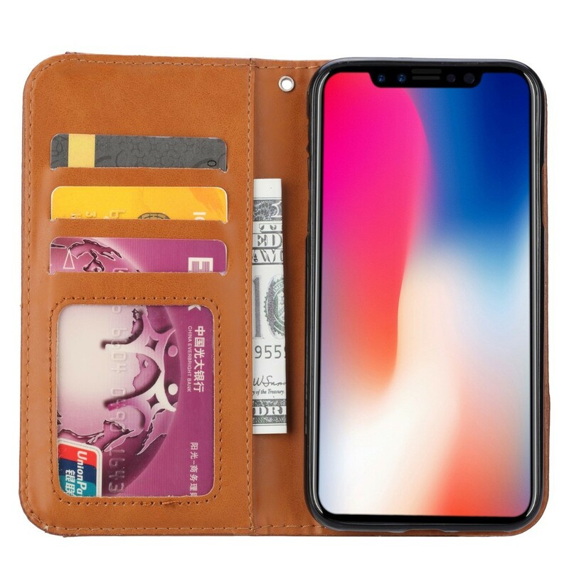 Funda Flip Cover iPhone XS Max Leatherette Card Funda
